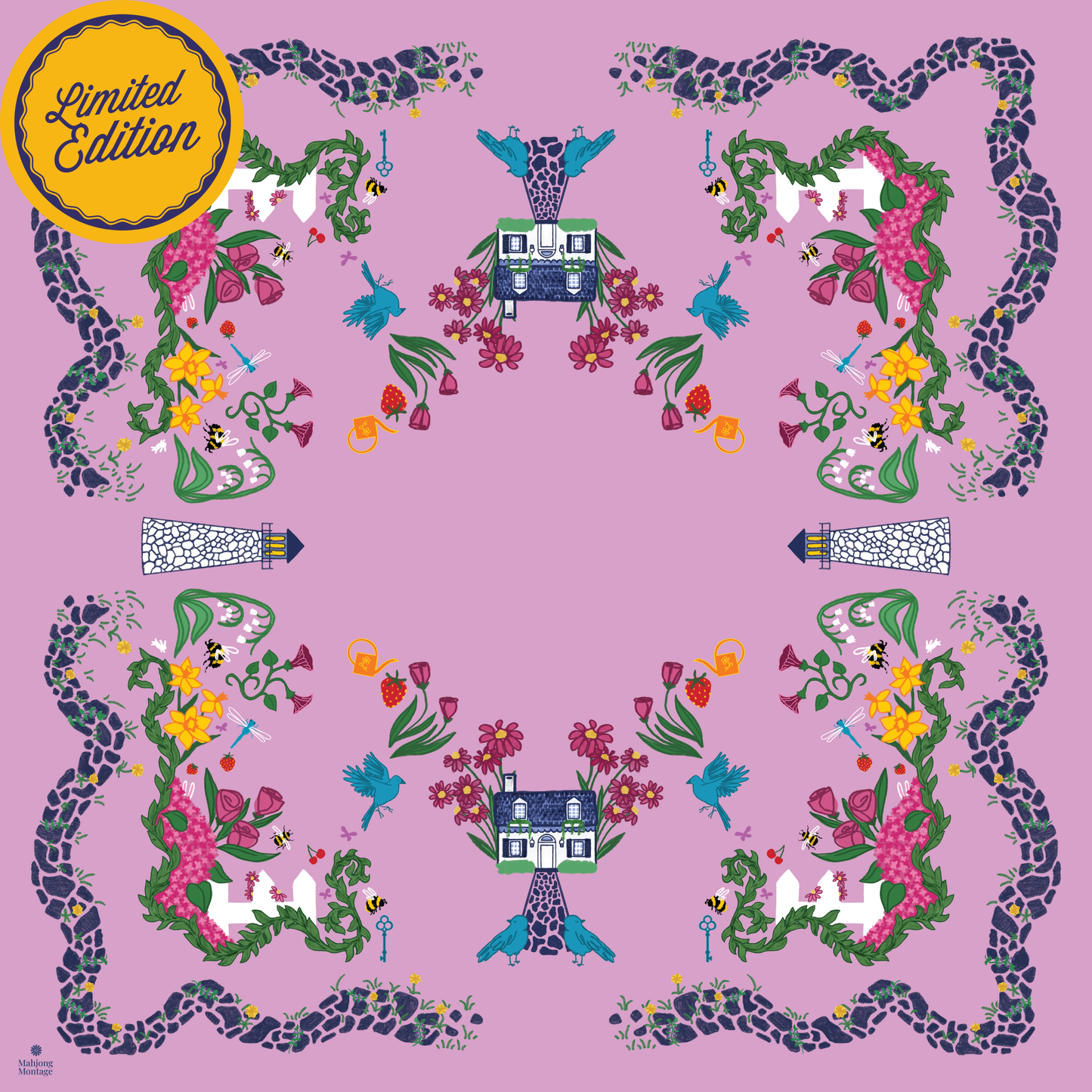 "Seaside Cottage" by Mahjong Montage (Heathered Mauve) - Limited Edition *Arrives 6/20