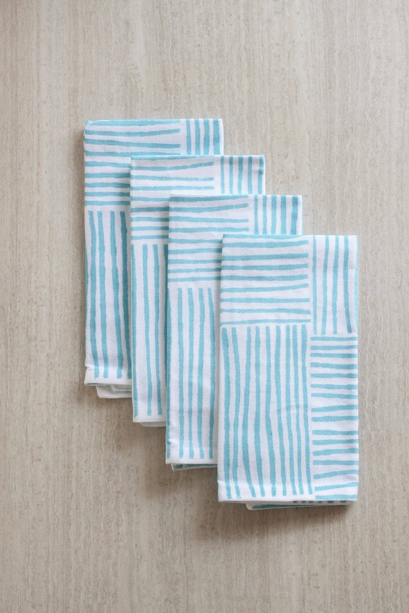 Dinner Napkins (set of 4) - Striped, Saltwater by Mended