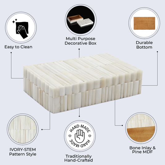 Mahjong Trinket Box - Ivory Stem White