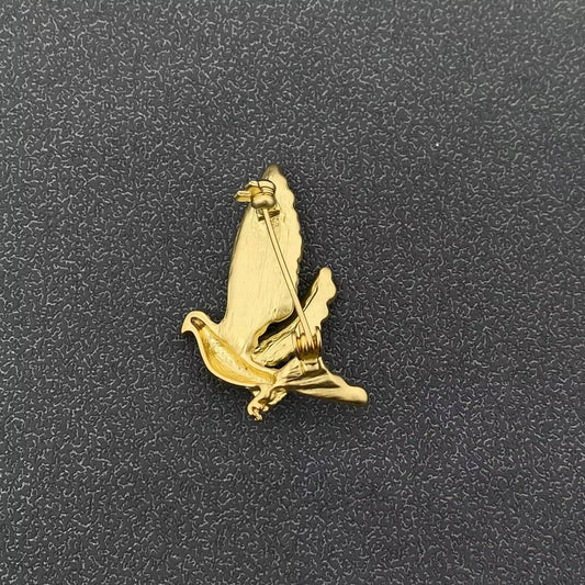 Matte Gold Plating Peace Dove Brooch