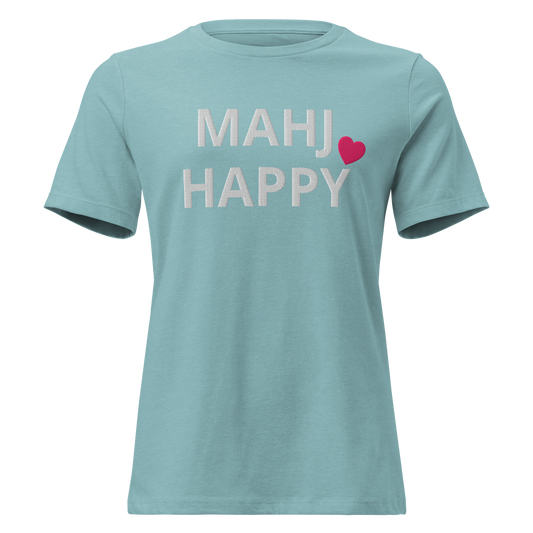 Mahj Happy - Mahjong Embroidered Relaxed T-Shirt