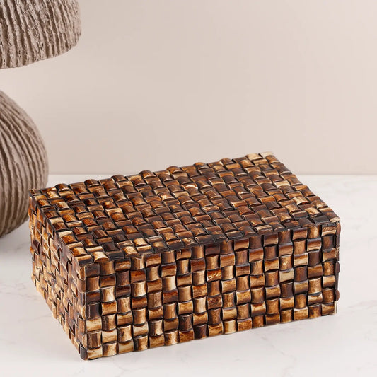 Decorative Storage Box Mekong Chai Bone Inlay 12x8x5-Holds Tiles
