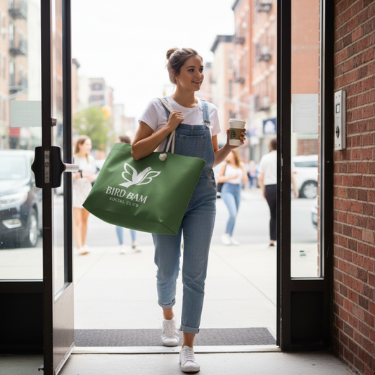 Bird Bam Green Oversized Weekender Bag