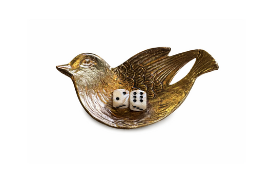 Curved Bird Dish in Brass - For Mahjong Dice