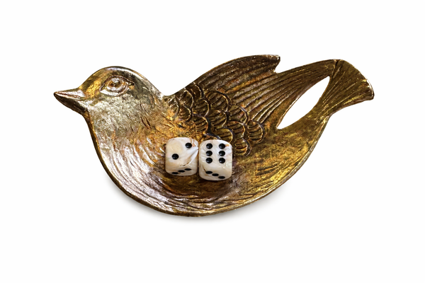 Curved Bird Dish in Brass - For Mahjong Dice