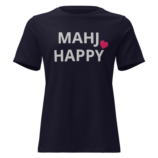 Mahj Happy - Mahjong Embroidered Relaxed T-Shirt