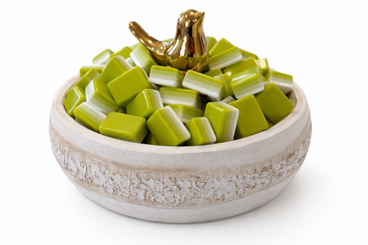 Hand Carved Wood Bowl - Mahjong Tiles