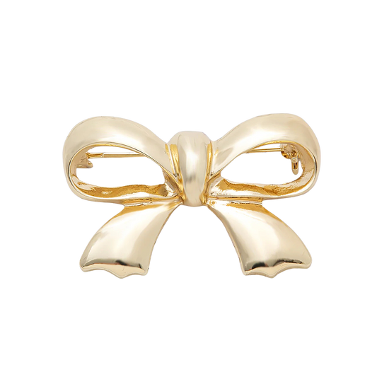 Classic Bow Gold Brooch Pin